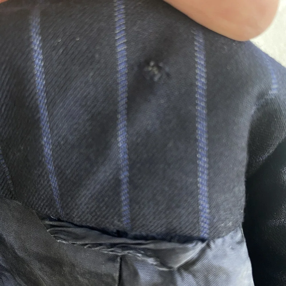 Vintage 1990s Ralph Lauren Collection Classics Sz 6 Blue Striped Wool SEE NOTES - Picture 7 of 14